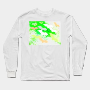 Bats In Flight Pastel Green Long Sleeve T-Shirt